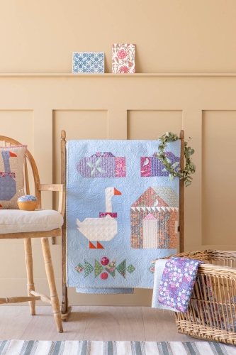 Tilda Patchwork Stoff Baumwolle - Hibernation - Winterrose-Blue